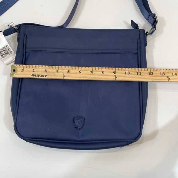 Heys Travel HiLite Crossbody Bag Navy RFID Shield Tablet Sleeve NWT - Picture 6 of 13